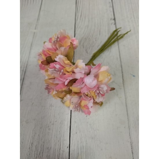 Букетики хризантемы на веточке (6 шт) цв. цветная пудра, цена за пучок